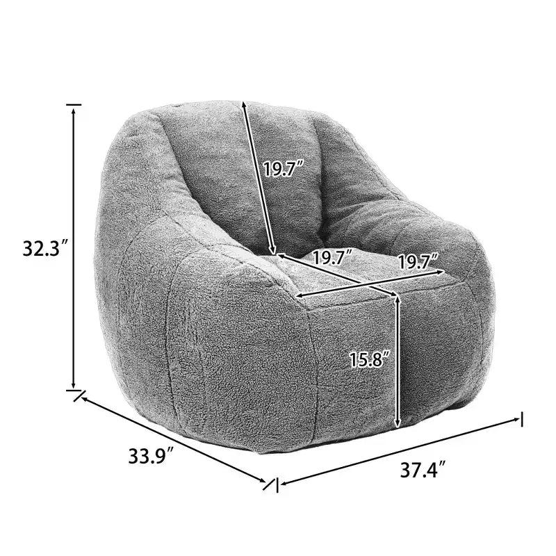 Moderner Teddy-Plüsch-Bohnensack-Sessel mit Memory-Schaum, weich gesteuertes Futonsofa fürs Wohnzimmer oder Schlafzimmer
