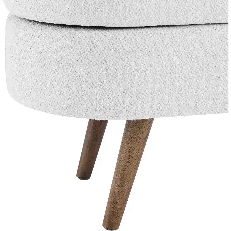 Banco de dormitorio de 43.5, banco para los pies de la cama con almacenamiento, bancos de entrada tapizados en tela de lino con patas de madera, otomanas con almacenamiento para la sala de estar