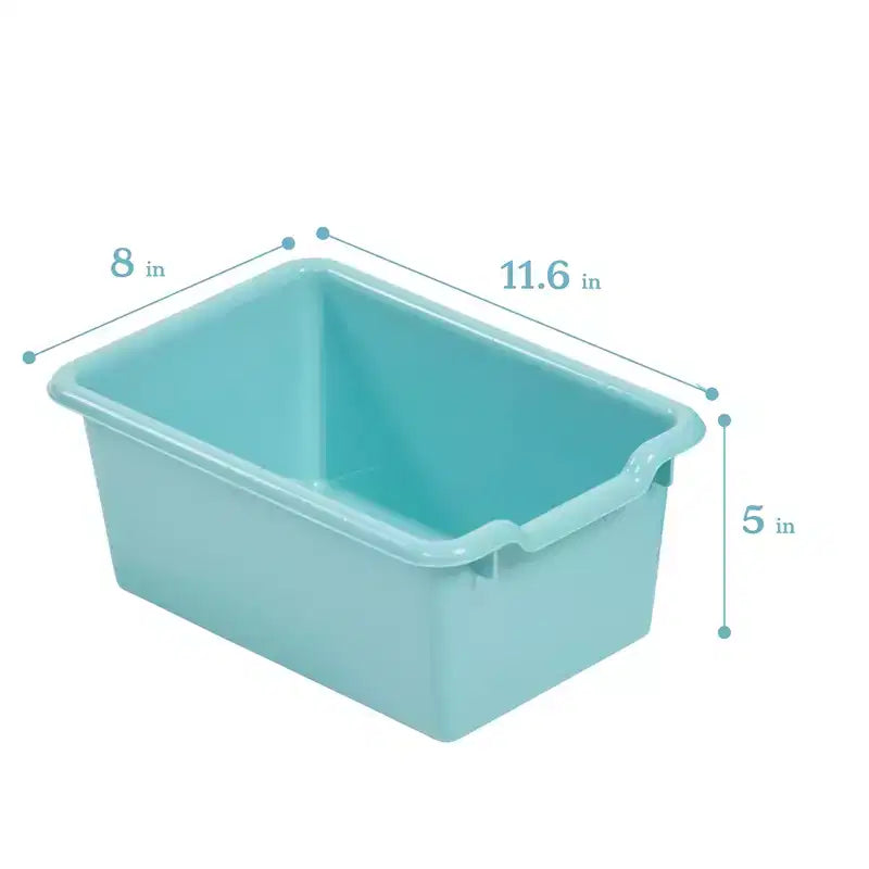 Meuble mobile à casiers et de rangement avec 5 bacs à façade inclinée, mobilier pour enfants