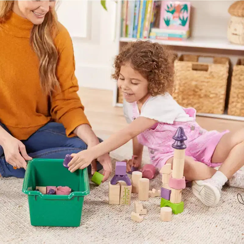 Meuble mobile à casiers et de rangement avec 5 bacs à façade inclinée, mobilier pour enfants