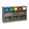 ECR4Kids 5+5 Cubby and Storage Mobile Cabinet with 5 Scoop Front Bins, Kids Furniture