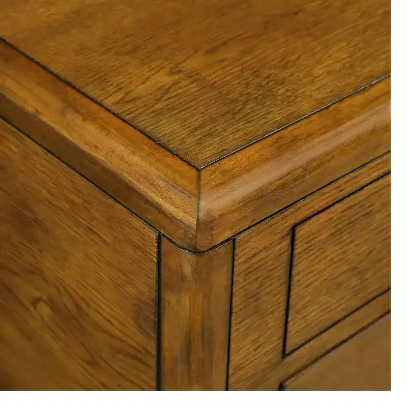 Table basse vintage en bois massif avec 4 tiroirs