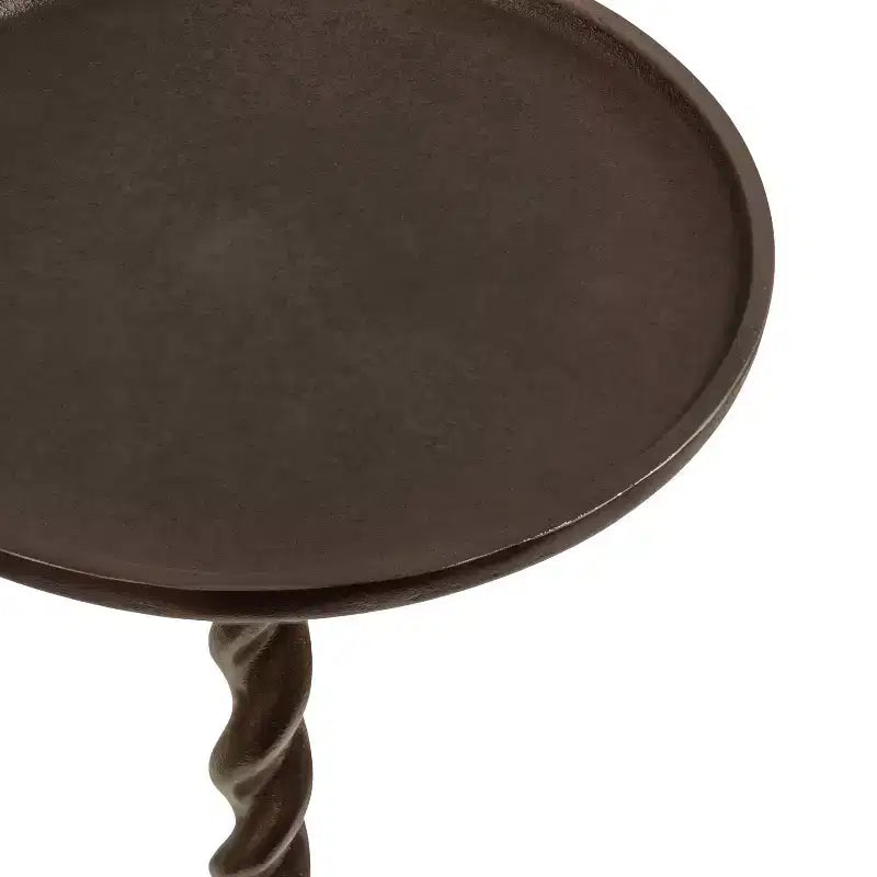 Mesa con pedestal metálico y soporte para plantas