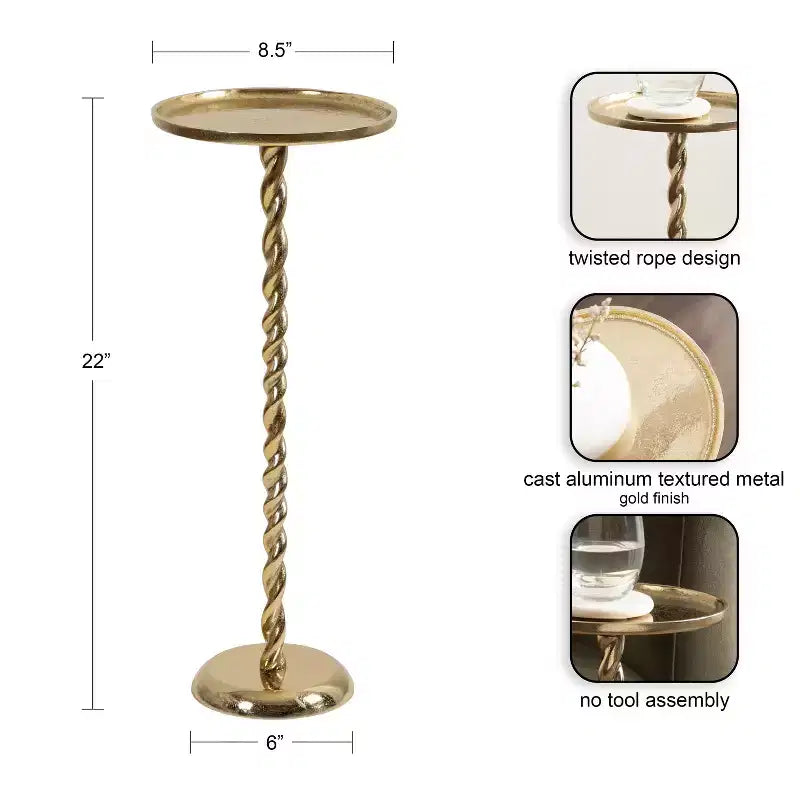Mesa con pedestal metálico y soporte para plantas