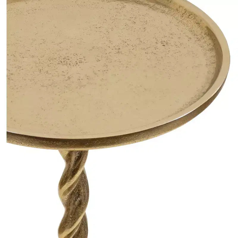 Mesa con pedestal metálico y soporte para plantas