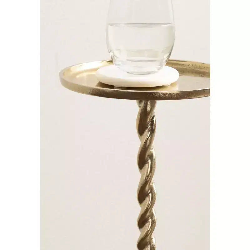 Mesa con pedestal metálico y soporte para plantas