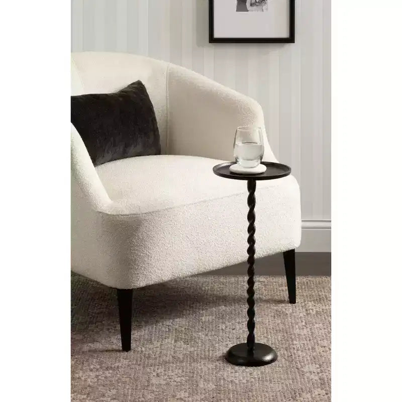 Mesa con pedestal metálico y soporte para plantas
