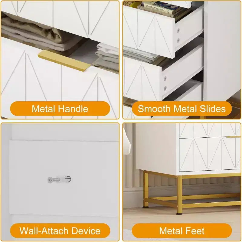 Kommode fürs Schlafzimmer - Hohe Kommoden und Schubladenschränke mit 4 Schubladen, große moderne Kommode für Kleidung, Schrank zur Aufbewahrung im Schlafzimmer oder Flur