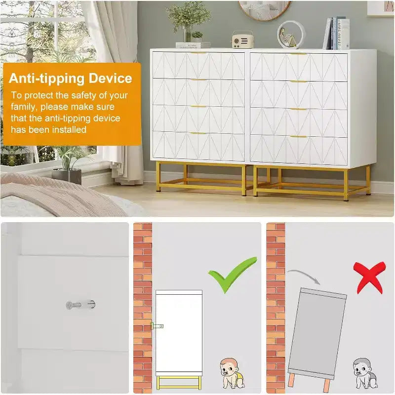 Kommode fürs Schlafzimmer - Hohe Kommoden und Schubladenschränke mit 4 Schubladen, große moderne Kommode für Kleidung, Schrank zur Aufbewahrung im Schlafzimmer oder Flur