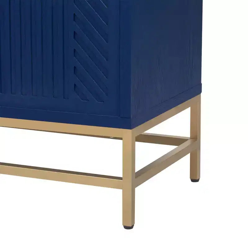 Aparador con tiradores metálicos, mueble buffet con 4 puertas y estantes ajustables, para cocina, sala de estar y comedor