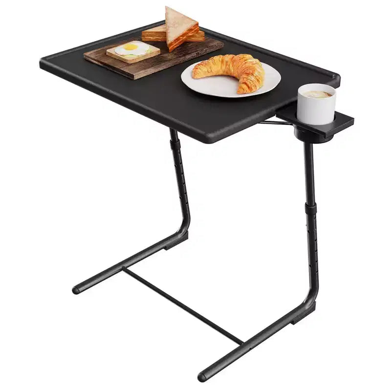 End table, Adjustable TV Tray table- TV Dinner Tray on Bed & Sofa, Comfortable TV Tray Table with 6 Height & 3 Tilt Angle Adjustments