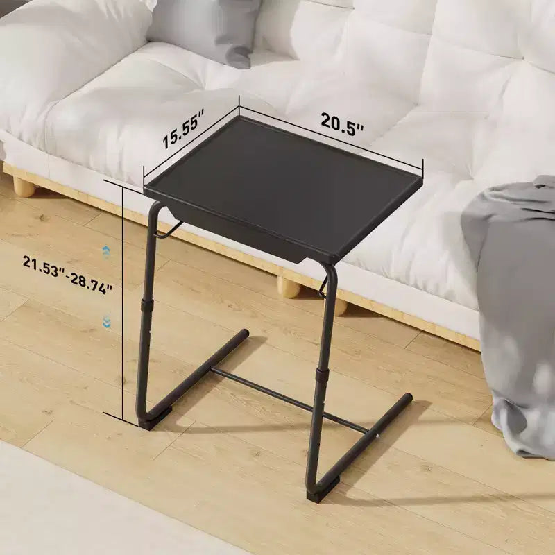 Table d’appoint, plateau de lit et de canapé réglable pour regarder la télévision et manger, confortable, avec 6 réglages de hauteur et 3 angles d’inclinaison