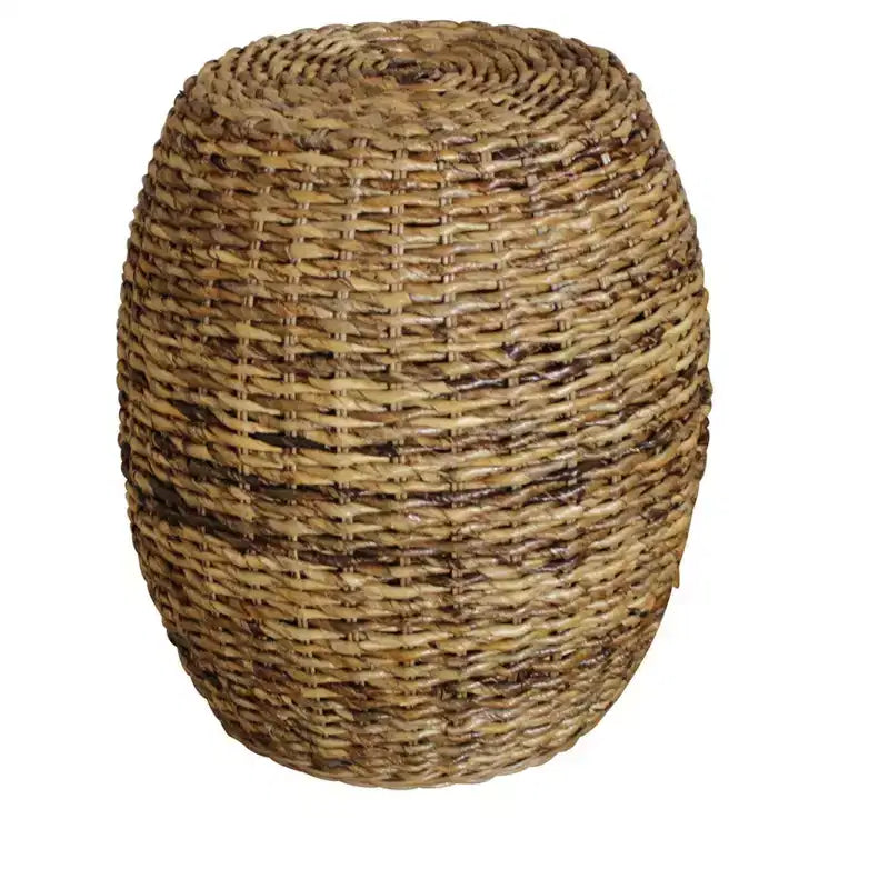 HomeRoots 20 Natural Rattan Round Drum End Table