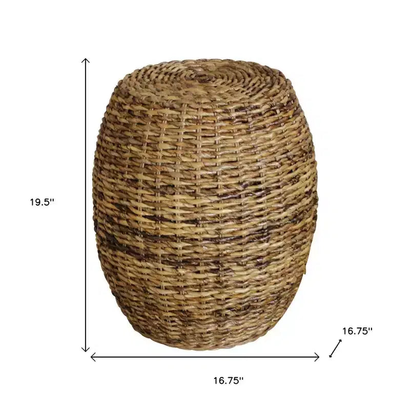 20 Table d’appoint ronde en rotin naturel, forme tambour