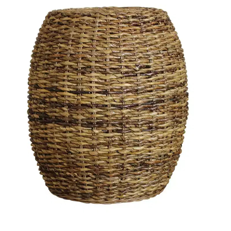 20 Table d’appoint ronde en rotin naturel, forme tambour
