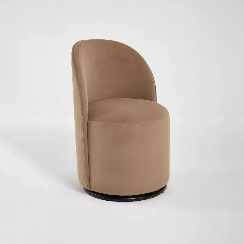 Fauteuil d’appoint pivotant moderne en velours, base à 360, pour le salon ou la chambre, marron