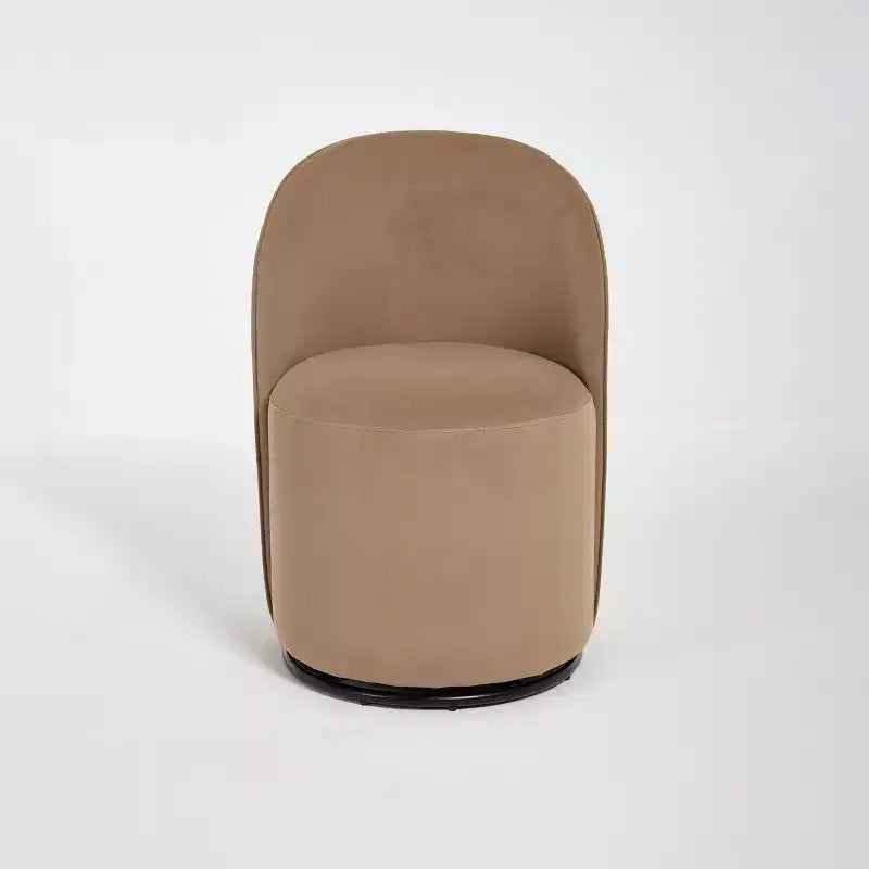 Fauteuil d’appoint pivotant moderne en velours, base à 360, pour le salon ou la chambre, marron