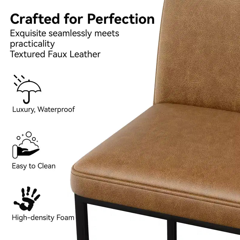 Taburetes de bar con altura de mostrador, sillas de 25.6 de cuero sintético para isla de cocina con respaldo, sillas de comedor modernas para bar en casa y cafetería