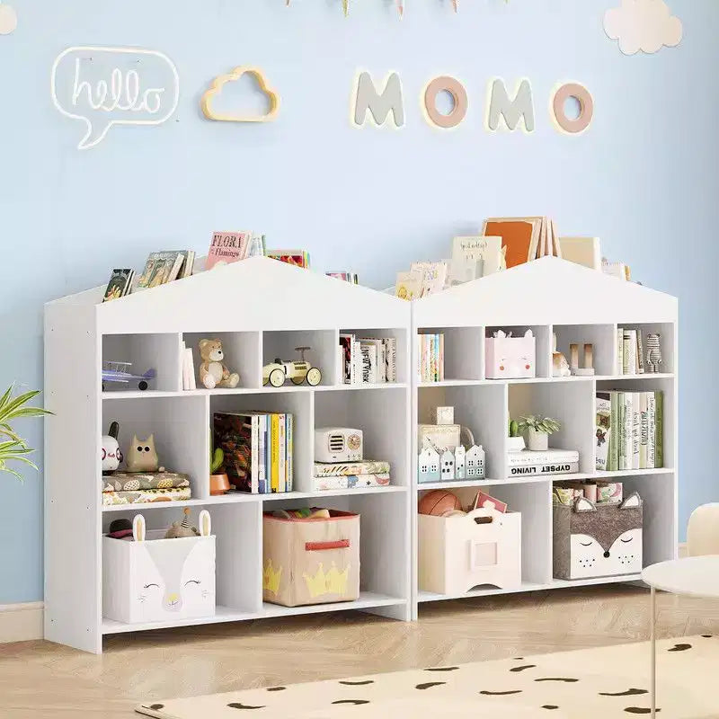 Spielzeug-Organizer und Bücherregal mit 9 Fächern, 40.7-Zoll-Bücherregal für Kleinkinder, Regal für Spielzimmer, Kinderzimmer, Spielhaus