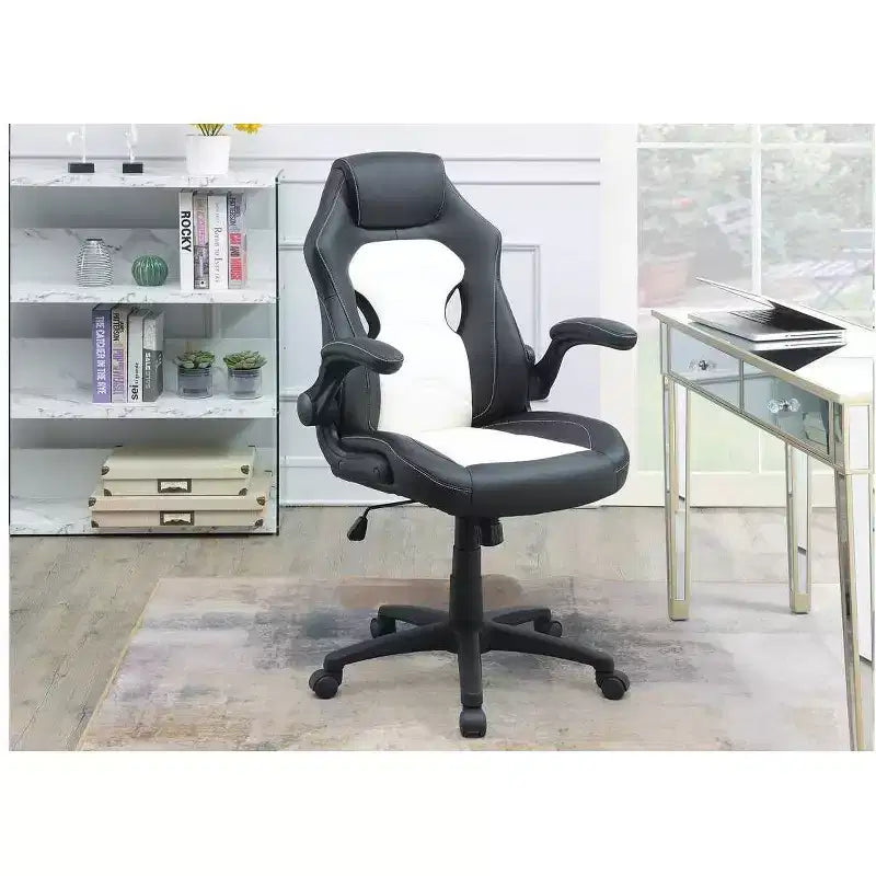 Silla de oficina de altura ajustable, silla de escritorio tapizada con ruedas, cómoda silla gamer para oficina, estudio o sala de juegos