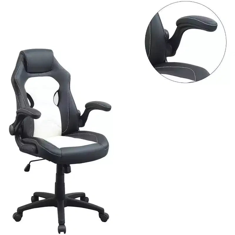 Silla de oficina de altura ajustable, silla de escritorio tapizada con ruedas, cómoda silla gamer para oficina, estudio o sala de juegos