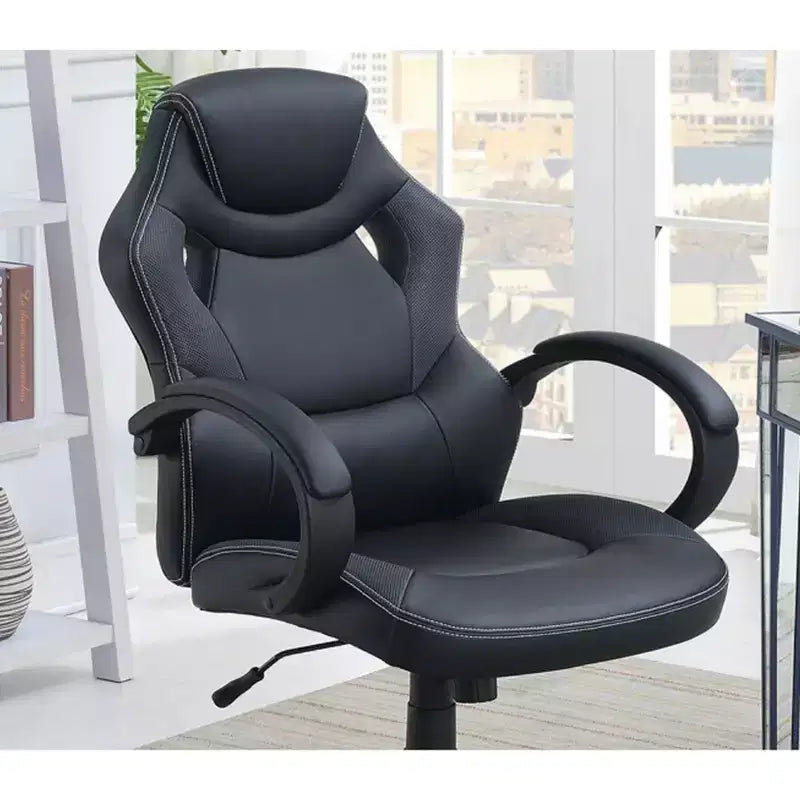 Silla de oficina de altura ajustable, silla de escritorio tapizada con ruedas, cómoda silla gamer para oficina, estudio o sala de juegos