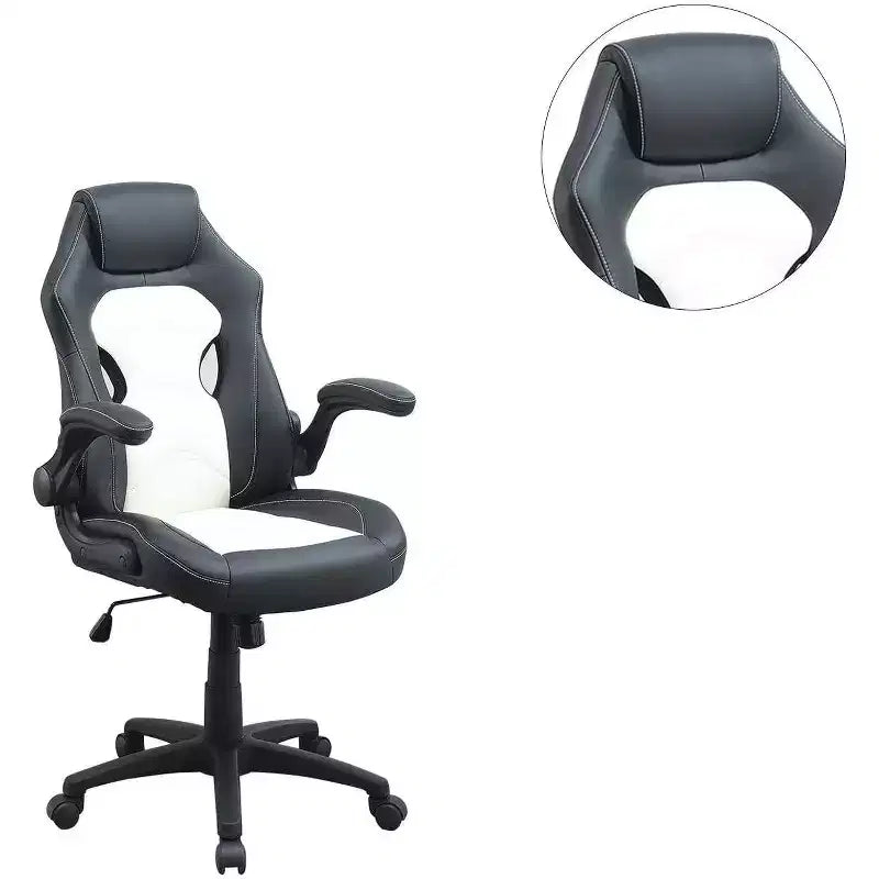 Silla de oficina de altura ajustable, silla de escritorio tapizada con ruedas, cómoda silla gamer para oficina, estudio o sala de juegos