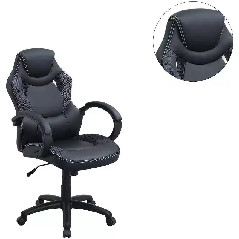 Silla de oficina de altura ajustable, silla de escritorio tapizada con ruedas, cómoda silla gamer para oficina, estudio o sala de juegos