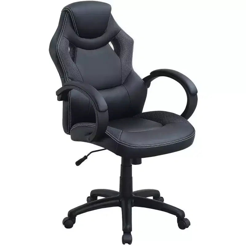 Silla de oficina de altura ajustable, silla de escritorio tapizada con ruedas, cómoda silla gamer para oficina, estudio o sala de juegos