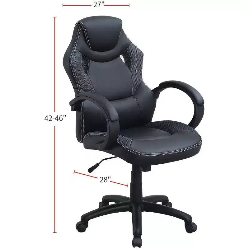 Silla de oficina de altura ajustable, silla de escritorio tapizada con ruedas, cómoda silla gamer para oficina, estudio o sala de juegos