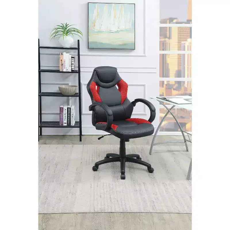 Silla de oficina de altura ajustable, silla de escritorio tapizada con ruedas, cómoda silla gamer para oficina, estudio o sala de juegos