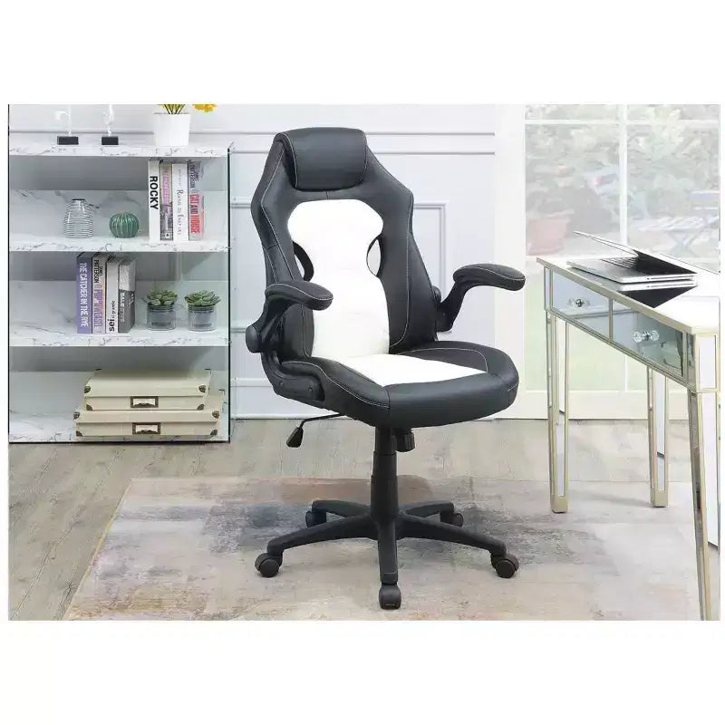 Silla de oficina de altura ajustable, silla de escritorio tapizada con ruedas, cómoda silla gamer para oficina, estudio o sala de juegos