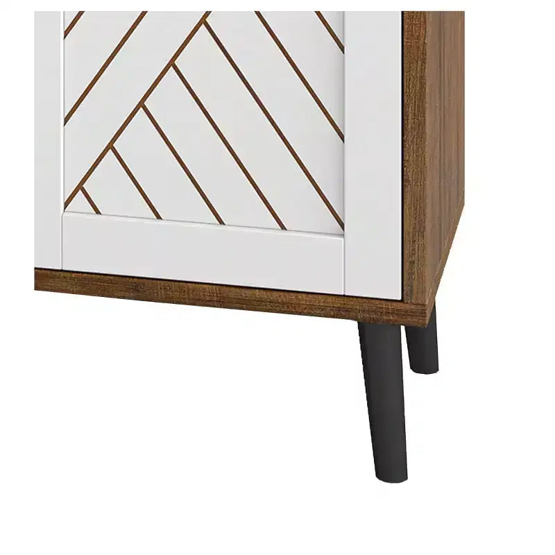 Meuble à chaussures en bois mince à 5 niveaux avec 2 portes, rangement et organisateur à chaussures pour entrée et couloir, gain de place