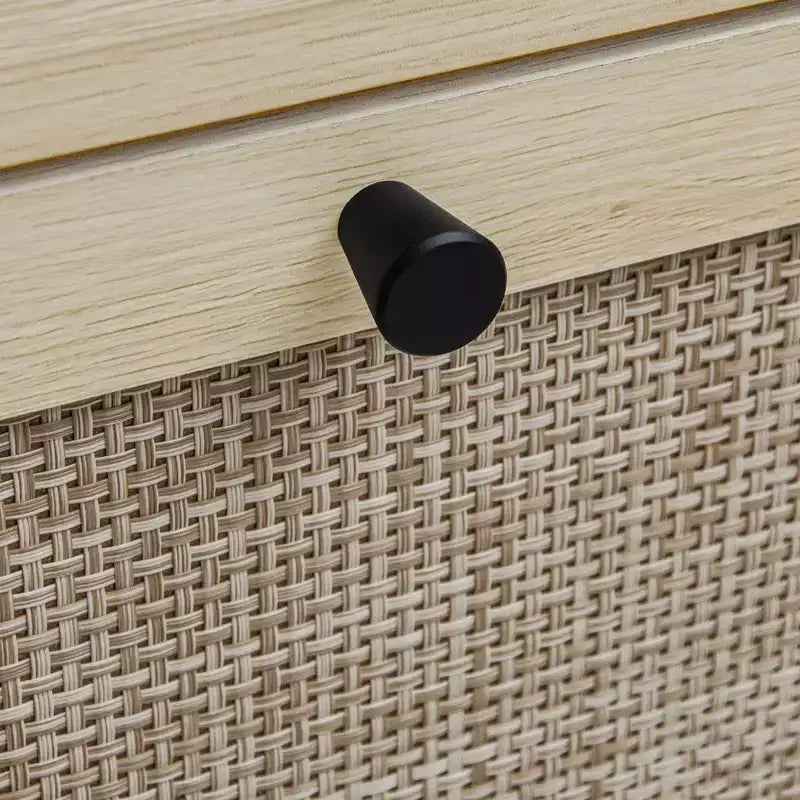 Rattanschuhschrank, freistehender Schuhorganizer mit 3 Klappschubladen, Schuhschrank für Eingangsbereich, Wohnzimmer und Flur