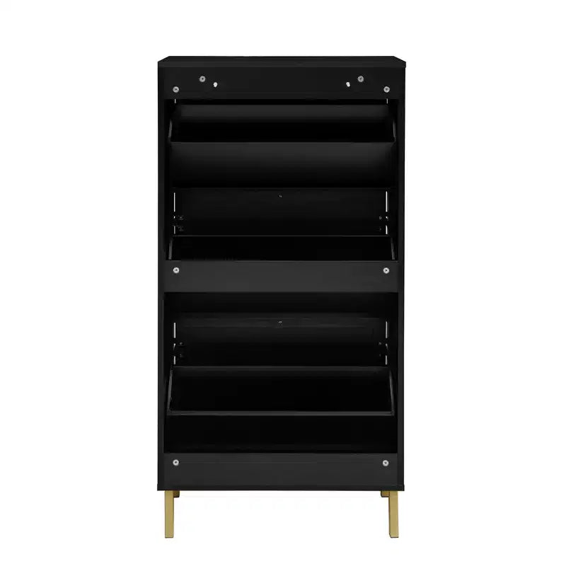 Rattanschuhschrank, freistehender Schuhorganizer mit 3 Klappschubladen, Schuhschrank für Eingangsbereich, Wohnzimmer und Flur