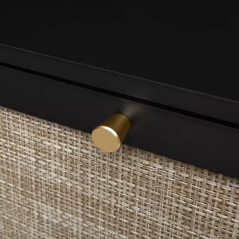 Rattanschuhschrank, freistehender Schuhorganizer mit 3 Klappschubladen, Schuhschrank für Eingangsbereich, Wohnzimmer und Flur