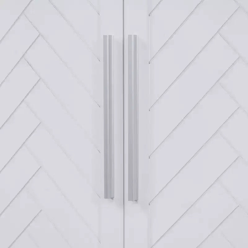 Aparador buffet, armario decorativo con estantes ajustables y tiradores plateados, armario de almacenamiento para sala de estar, recibidor y pasillo