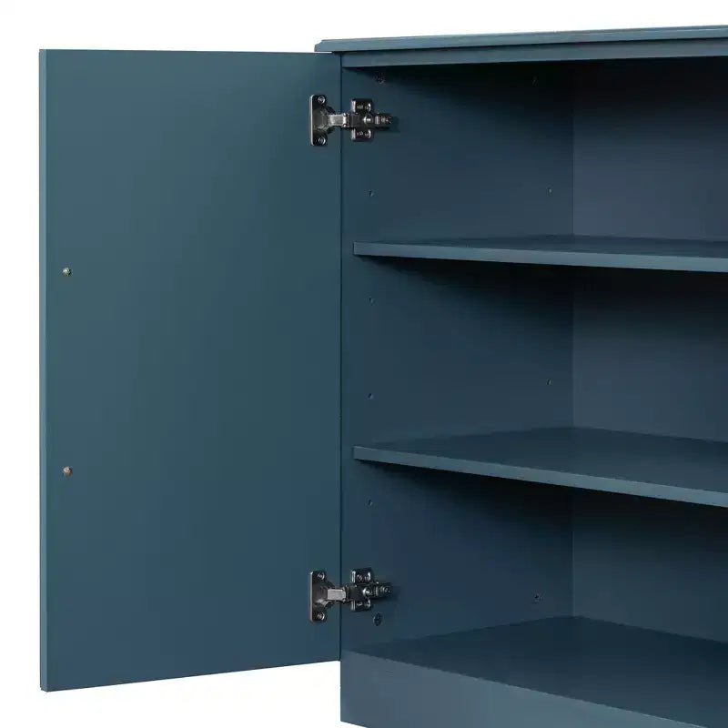 Aparador buffet, armario decorativo con estantes ajustables y tiradores plateados, armario de almacenamiento para sala de estar, recibidor y pasillo