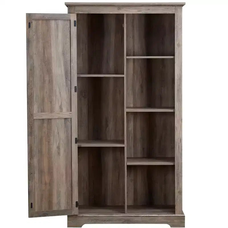 Armario alto de almacenamiento con 1 puerta y 4 estantes, armario de cocina para sala de estar, pasillo y oficina