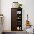 Okak Tall Storage Cabinet, Storage Cabinet with 1 Doors and 4 Shelves, Kitchen Cabinet for Living Room, Hallway and Office