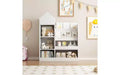 Bibliothèque pour enfants à 4 niveaux avec rangement pour jouets, bibliothèque en bois pour enfants, rangement pour jouets avec bibliothèque pour salle de jeux, classe, chambre ou bibliothèque, blanc