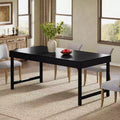 Table à manger de 55 pouces pour 4 à 6 personnes, table rectangulaire avec pieds en métal pour la cuisine, la salle à manger ou les petits espaces