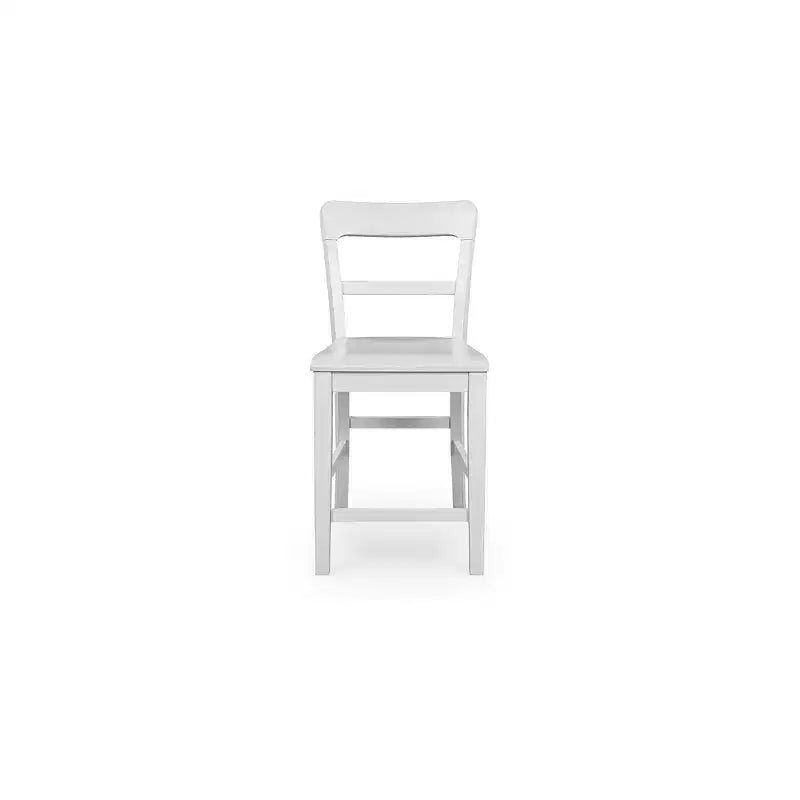 Tabourets de bar en bois massif, hauteur comptoir, lot de 2, blancs