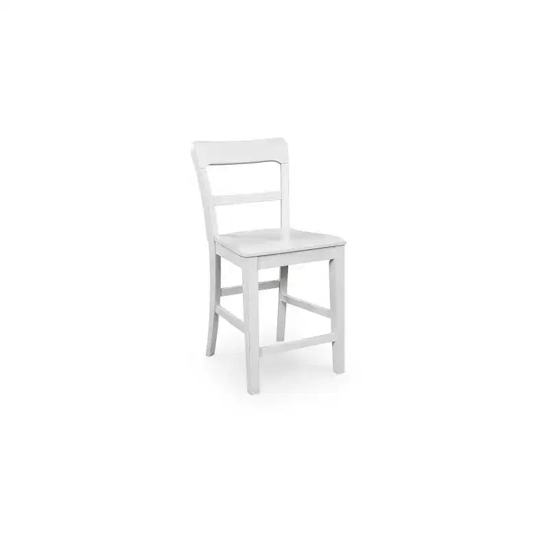 Tabourets de bar en bois massif, hauteur comptoir, lot de 2, blancs