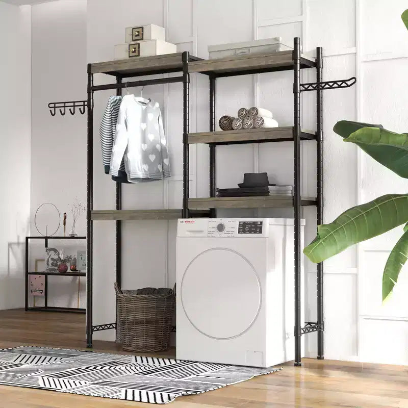 CuisinSmart 5-Tier Laundry Room Shelves, Heavy Duty Washer Dryer Shelf, Freestanding Laundry Drying Rack for Home balcony