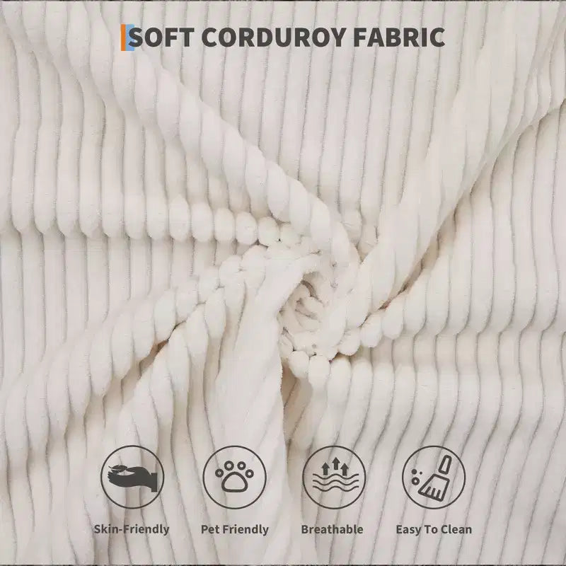 Sofá cama convertible 2 en 1, sofá de suelo plegable de pana con asiento profundo y reposabrazos anchos, no requiere montaje