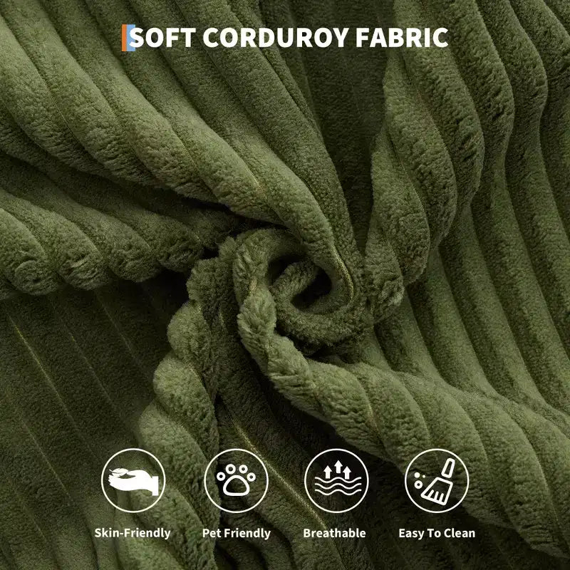 Sofá cama convertible 2 en 1, sofá de suelo plegable de pana con asiento profundo y reposabrazos anchos, no requiere montaje