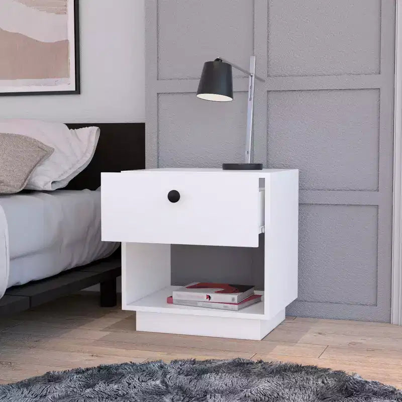 Table de chevet élégante et fonctionnelle à 1 tiroir pour chambre et salon