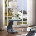 Table d’appoint avec plateau en verre, gris brillant