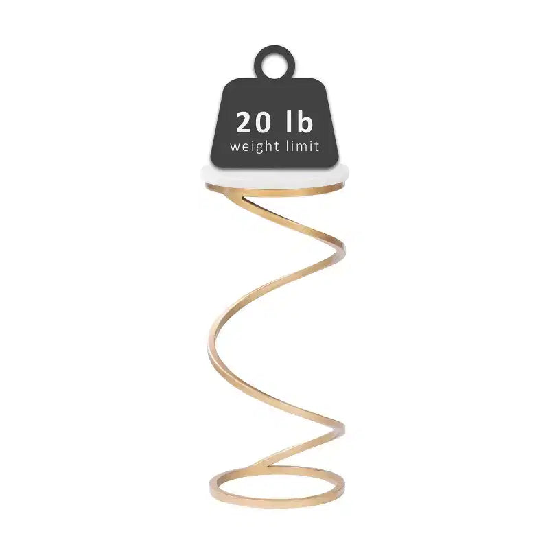 Grendon DContemporary Beistelltisch mit Achatplatte, handgefertigter goldener spiralförmiger Beistelltisch mit Metallfuß, glamouröser Akzenttisch neben dem Sessel zur Wohnraumdekorationrink Table - Powell Company